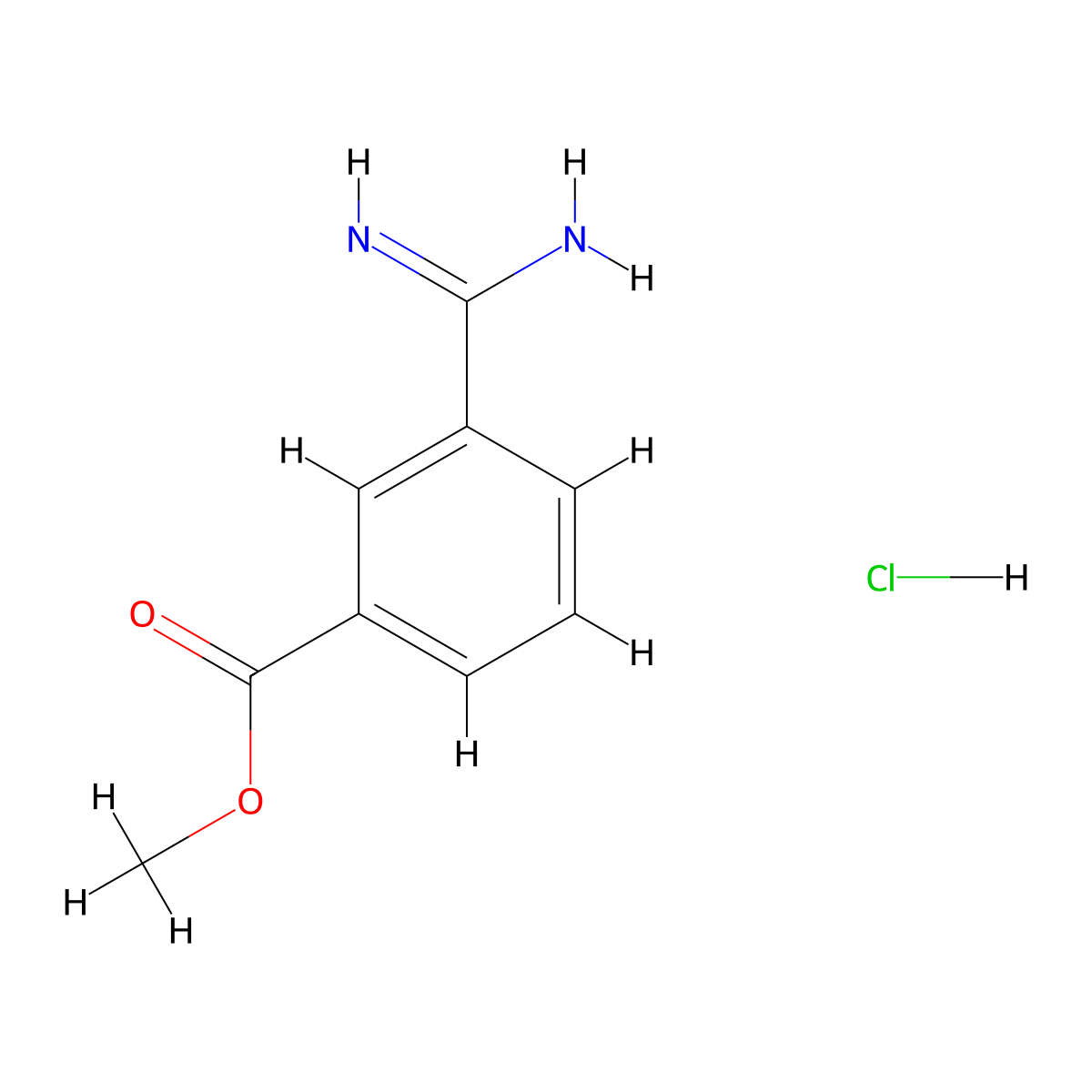 Methyl 3-carbamimidoylbenzoate--hydrogen chloride (1/1) molecular structure, CAS 18219-39-1