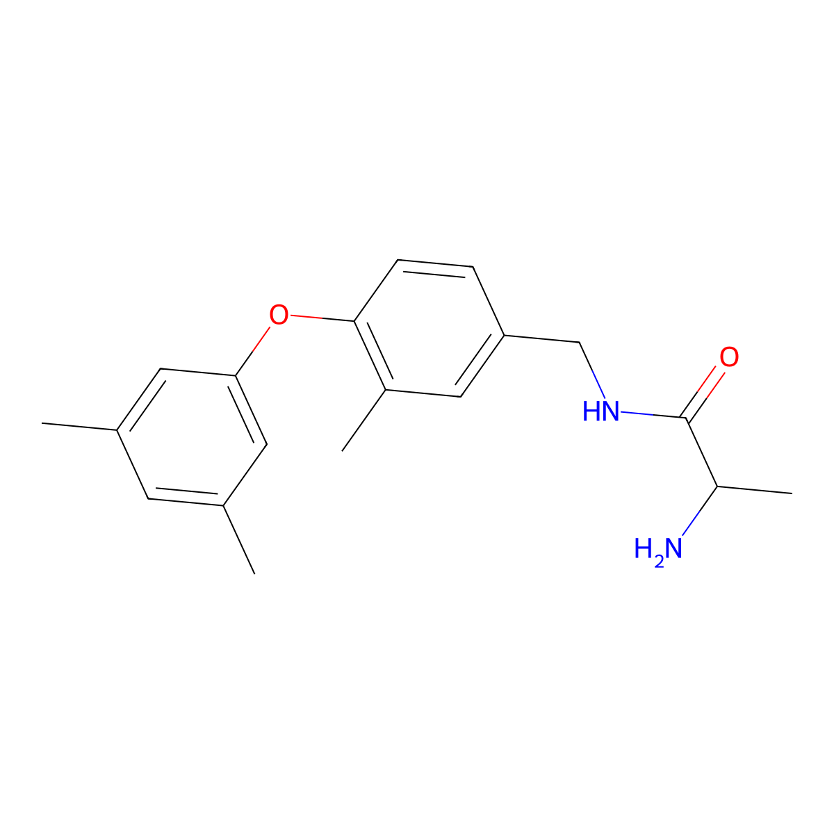 (S)-2-amino-N-(4-(3,5-dimethylphenoxy)-3-methylbenzyl)propanamide molecular structure, CAS 1821908-48-8
