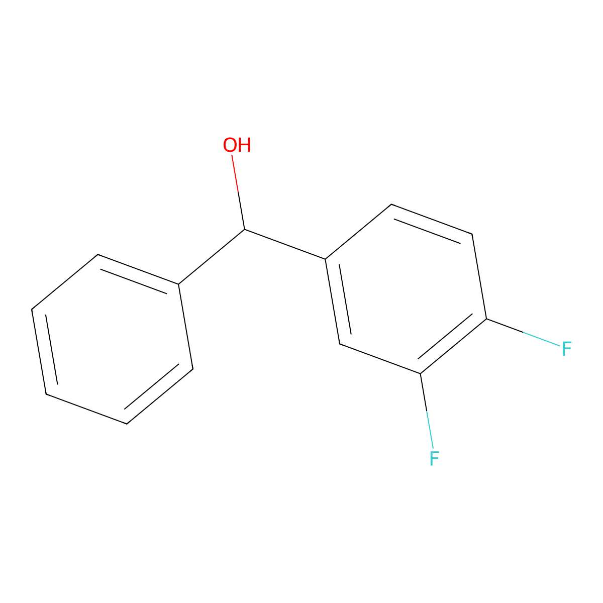 (3,4-Difluorophenyl)(phenyl)methanol molecular structure, CAS 182192-93-4