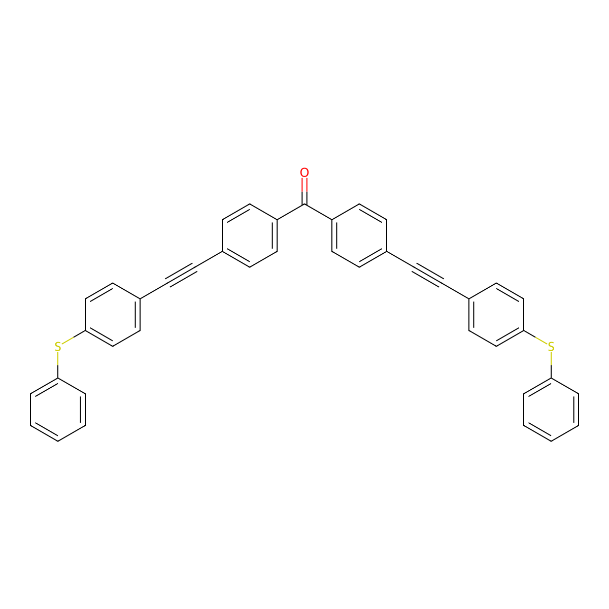 Methanone, bis[4-[[4-(phenylthio)phenyl]ethynyl]phenyl]- molecular structure, CAS 182196-68-5