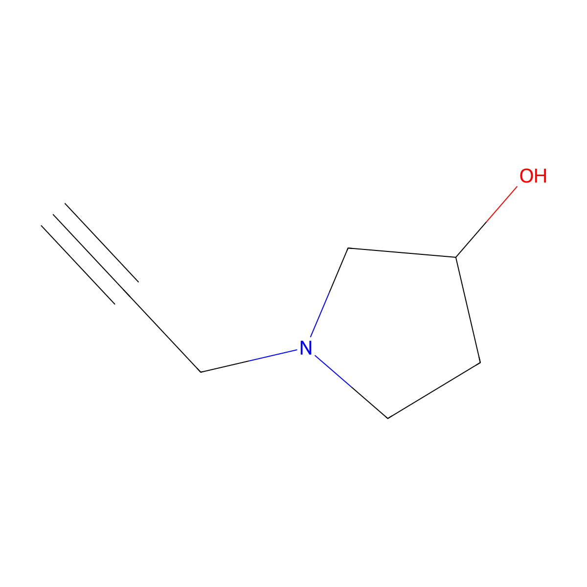(R)-3-Hydroxy-1-prop-2-ynyl-pyrrolidine molecular structure, CAS 182198-31-8