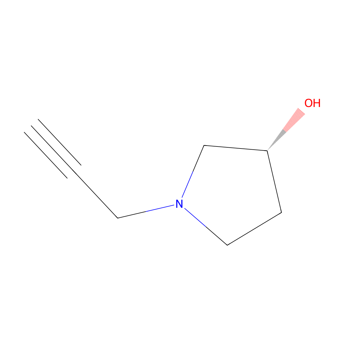 (R)-3-Hydroxy-1-prop-2-ynyl-pyrrolidine molecular structure, CAS 182198-31-8