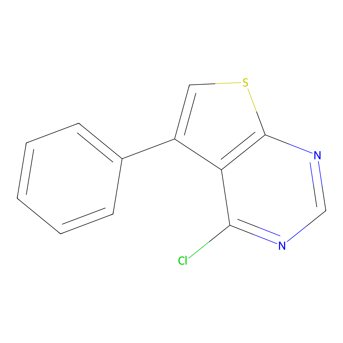 4-Chloro-5-phenylthieno[2,3-d]pyrimidine molecular structure, CAS 182198-35-2