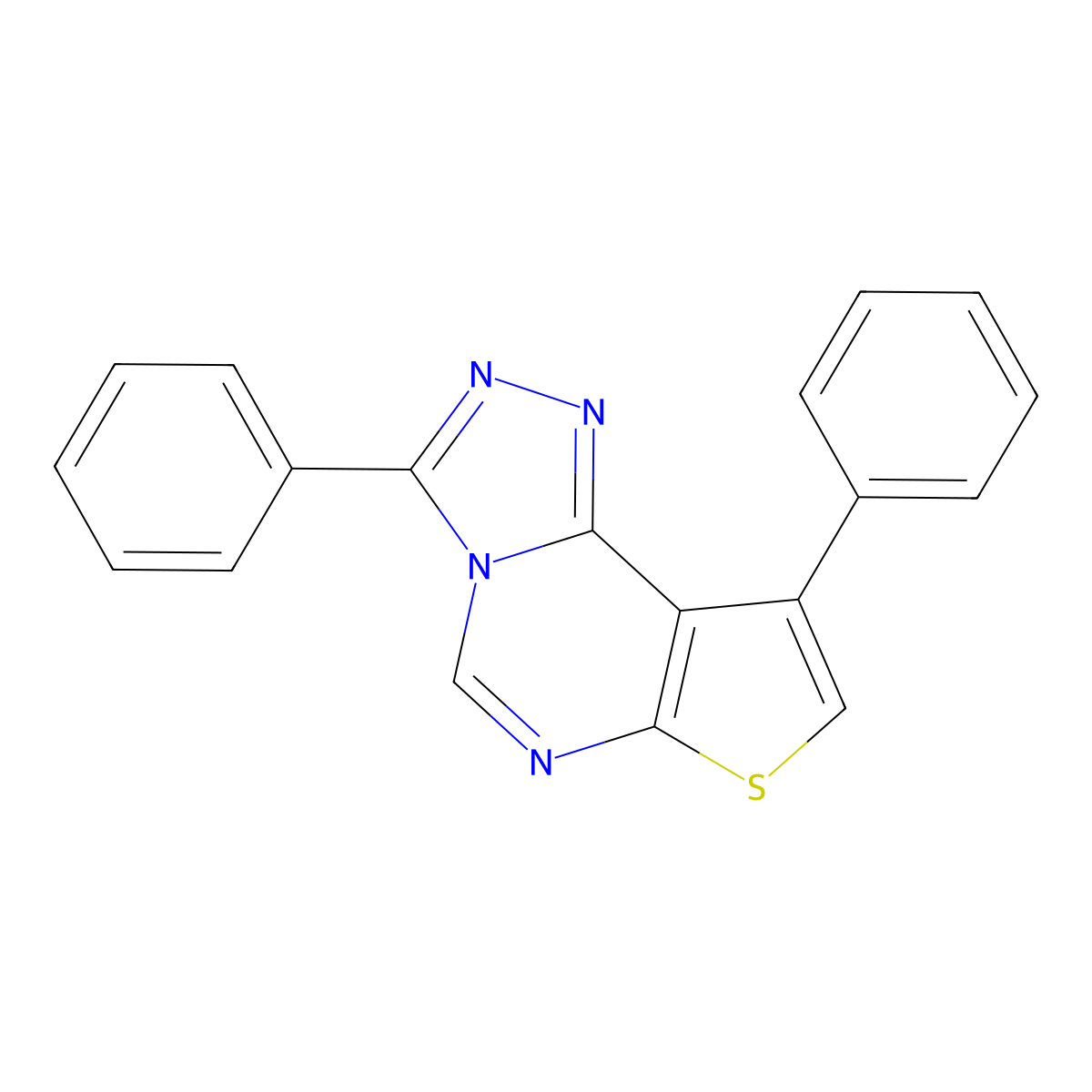 5,12-Diphenyl-10-thia-3,4,6,8-tetraazatricyclo[7.3.0.0^{2,6}]dodeca-1(9),2,4,7,11-pentaene molecular structure, CAS 182199-03-7
