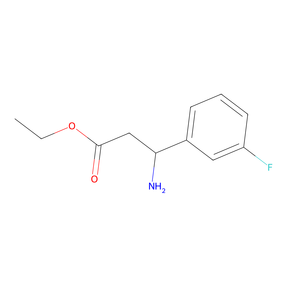 Ethyl 3-amino-3-(3-fluorophenyl)propanoate molecular structure, CAS 182199-78-6