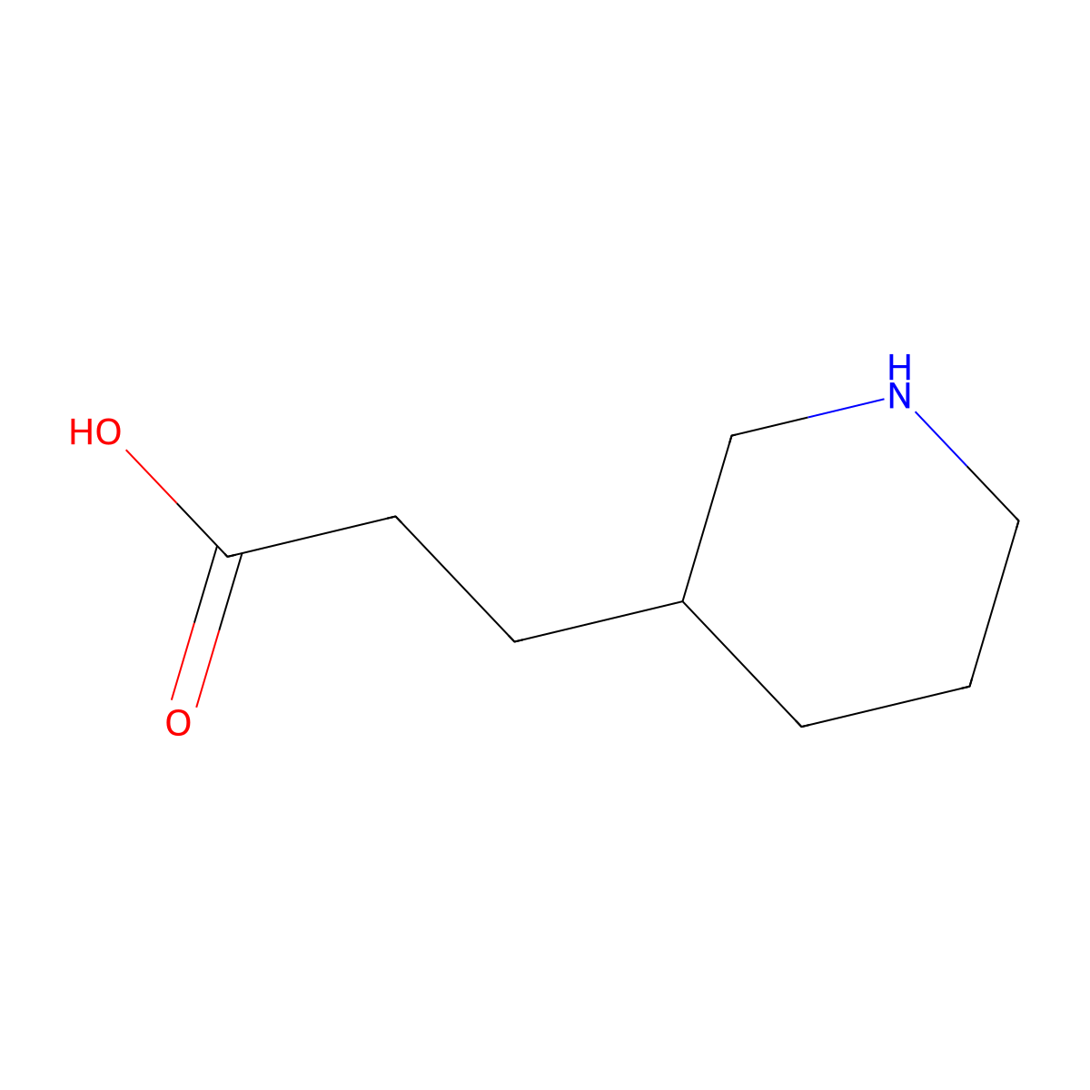 3-(Piperidin-3-yl)propanoic acid molecular structure, CAS 1822-31-7