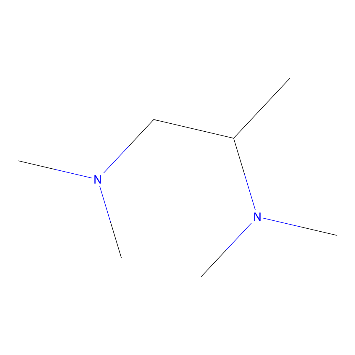 N,N,N',N'-Tetramethyl-1,2-diaminopropane molecular structure, CAS 1822-45-3