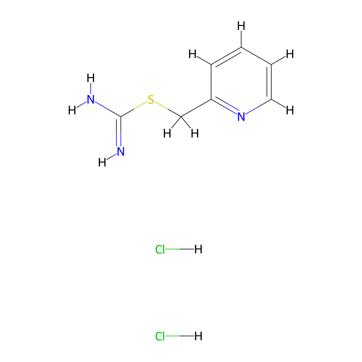 2-(2-Pyridiniomethyl)isothiouronium dichloride molecular structure, CAS 1822-49-7