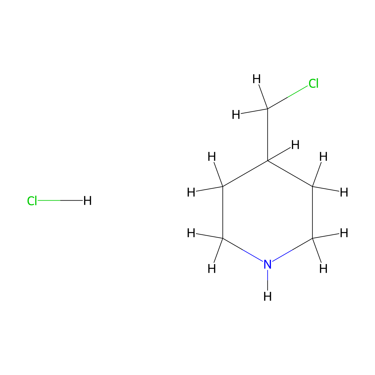 4-(Chloromethyl)piperidine hydrochloride molecular structure, CAS 1822-61-3