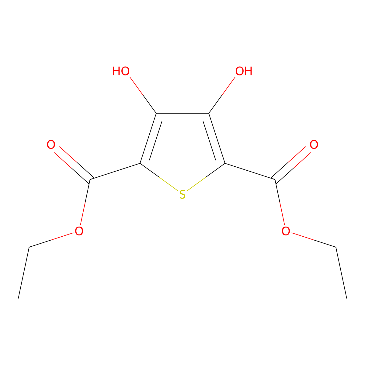 3,4-Dihydroxy-thiophene-2,5-dicarboxylic acid diethyl ester molecular structure, CAS 1822-66-8
