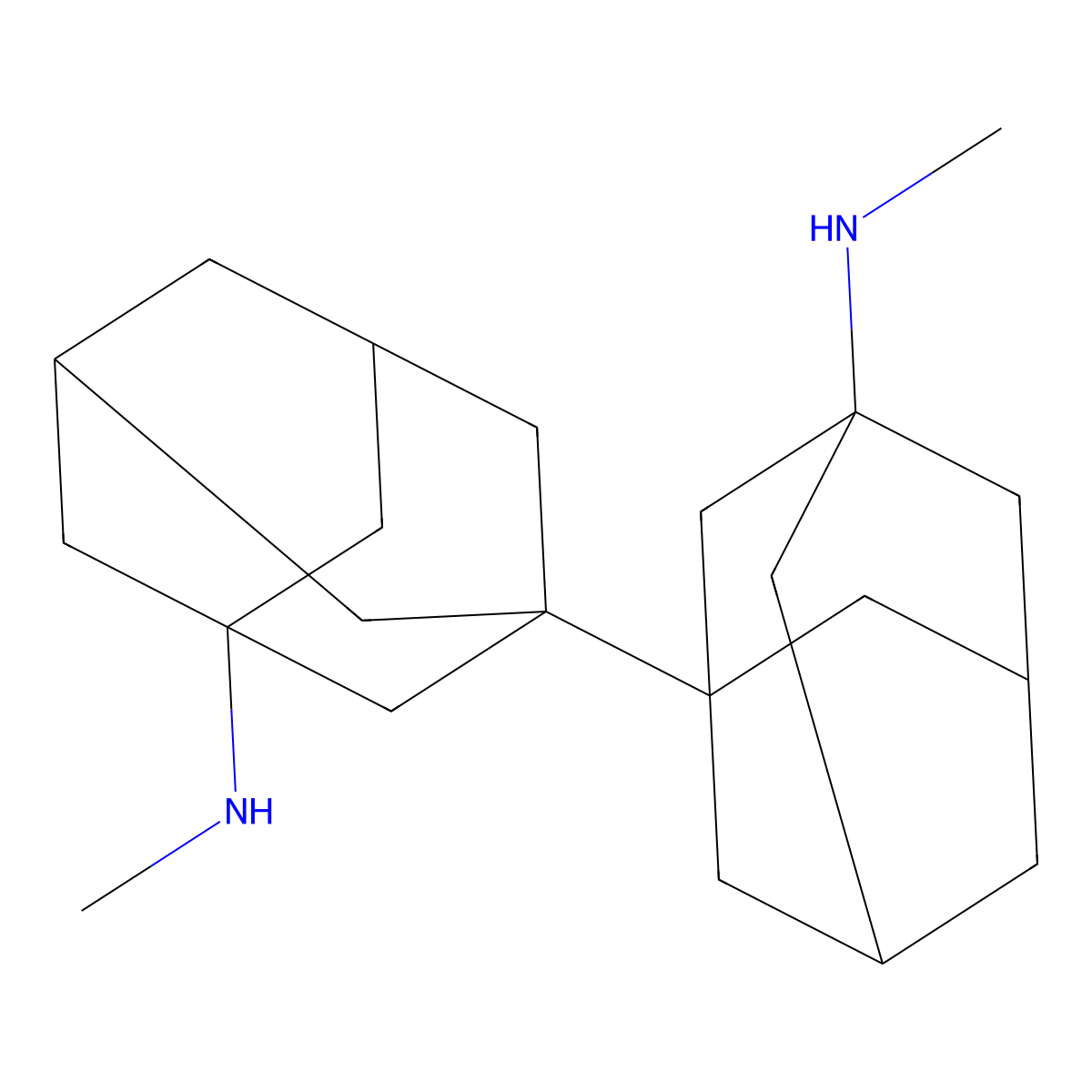 (1,1'-Bitricyclo(3.3.1.13,7)decane)-1,1'-diamine, N1,N1'-dimethyl- molecular structure, CAS 18220-69-4