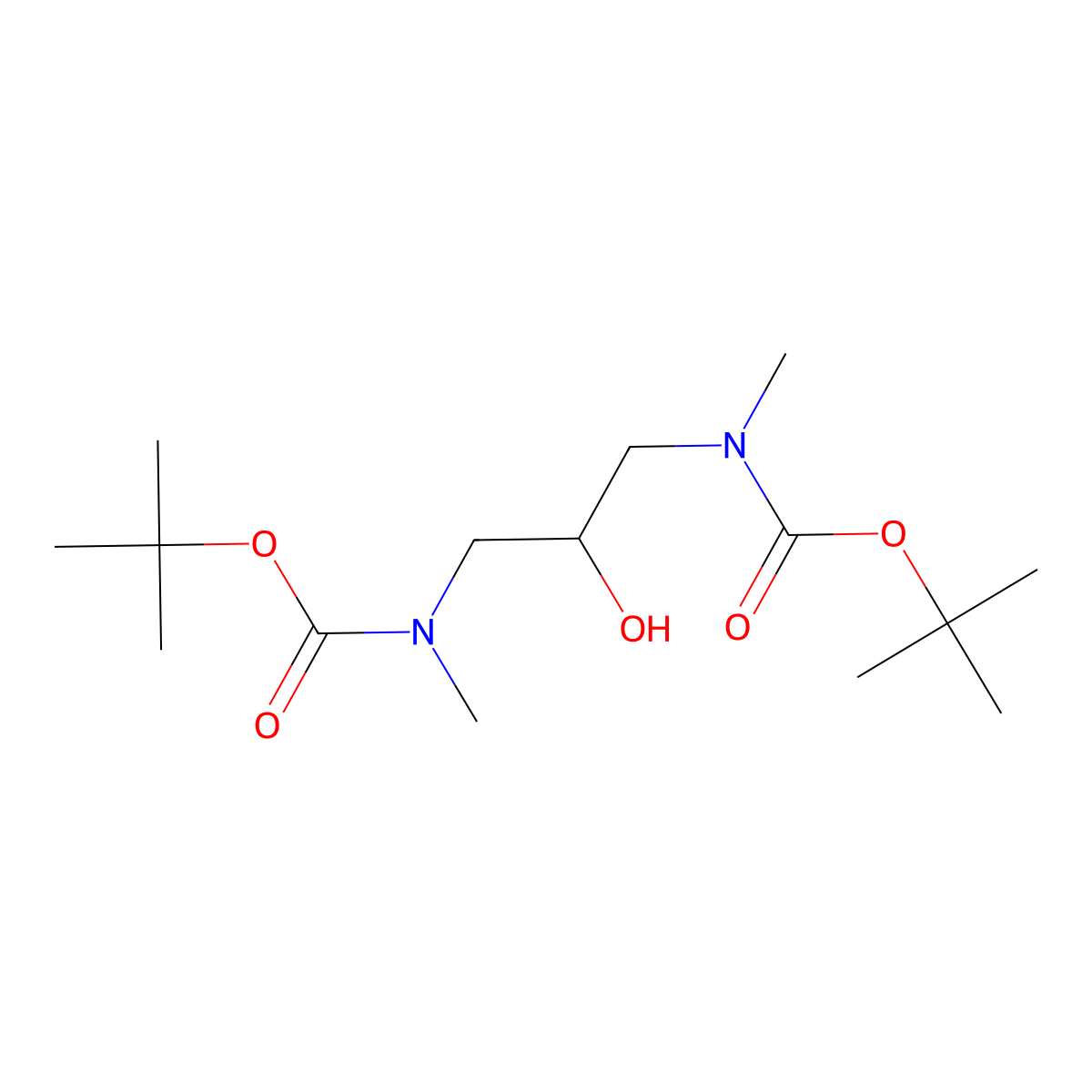 tert-butyl N-(3-{[(tert-butoxy)carbonyl](methyl)amino}-2-hydroxypropyl)-N-methylcarbamate molecular structure, CAS 182204-03-1