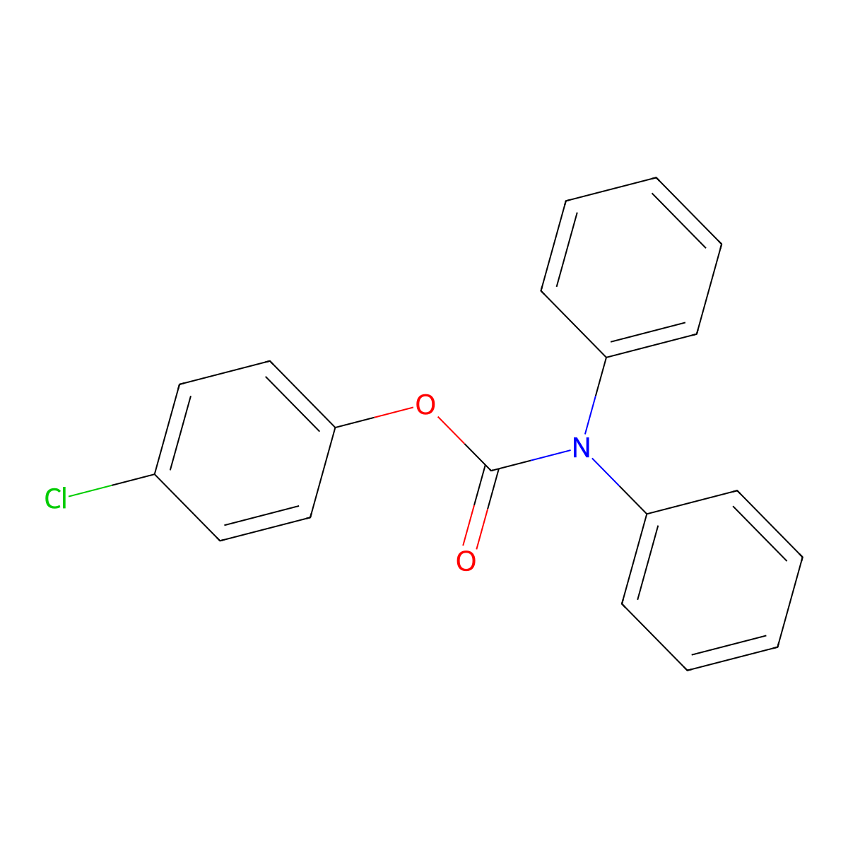 4-Chlorophenyl diphenylcarbamate molecular structure, CAS 182221-36-9