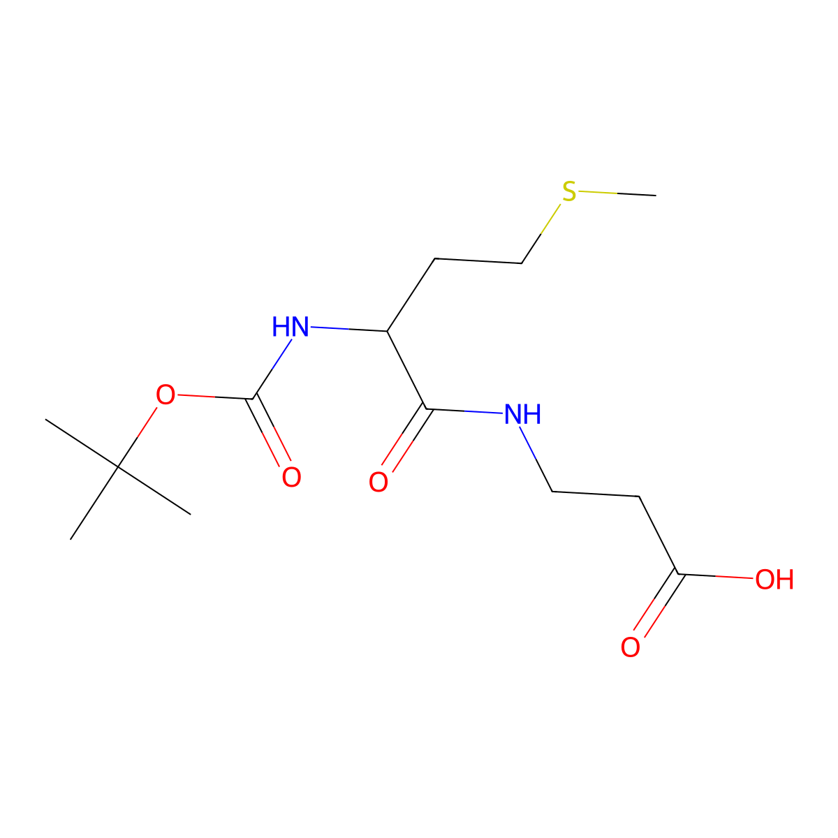 3-[(2S)-2-{[(tert-butoxy)carbonyl]amino}-4-(methylsulfanyl)butanamido]propanoic acid molecular structure, CAS 1822266-12-5