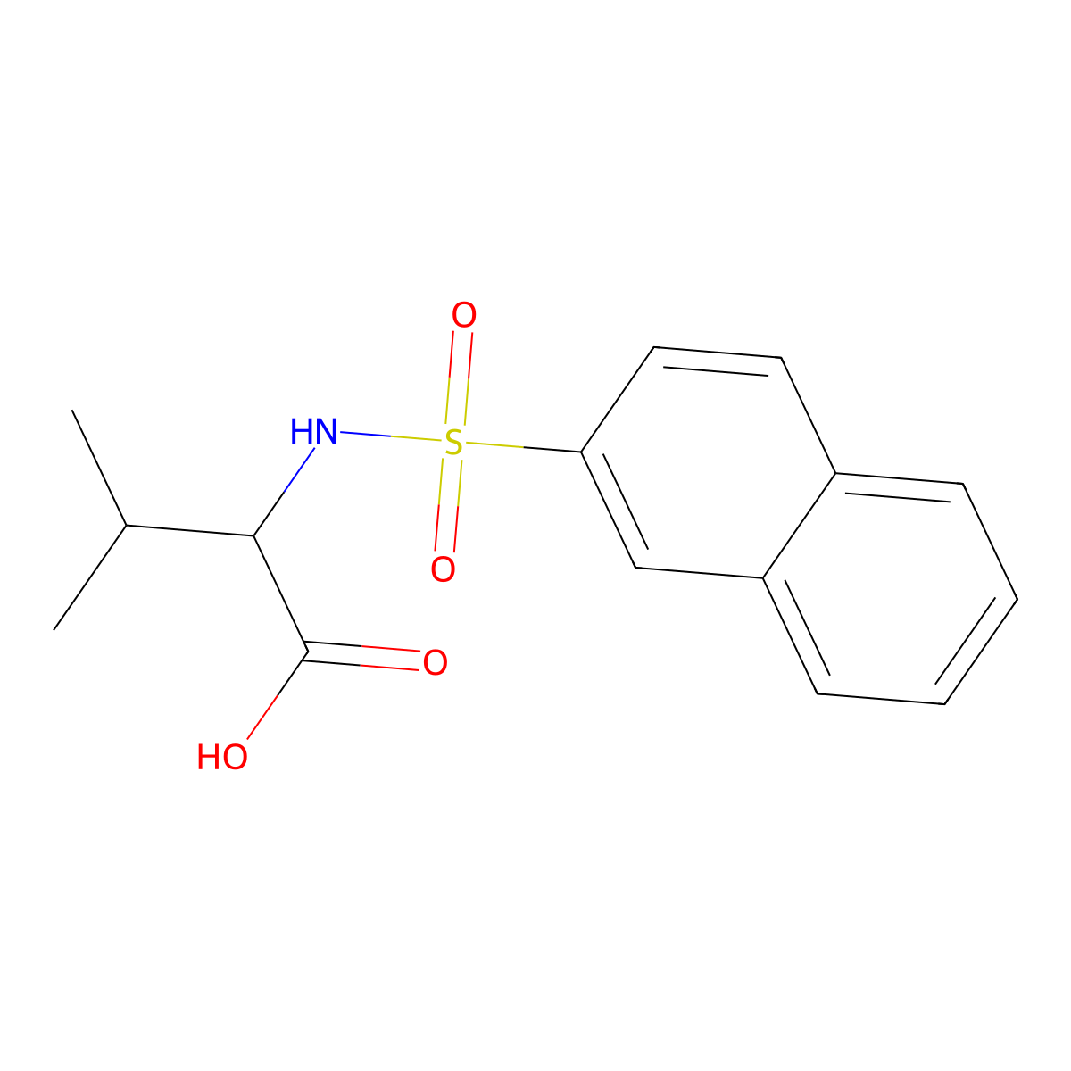 (2R)-3-methyl-2-(naphthalen-2-ylsulfonylamino)butanoic acid molecular structure, CAS 182227-17-4