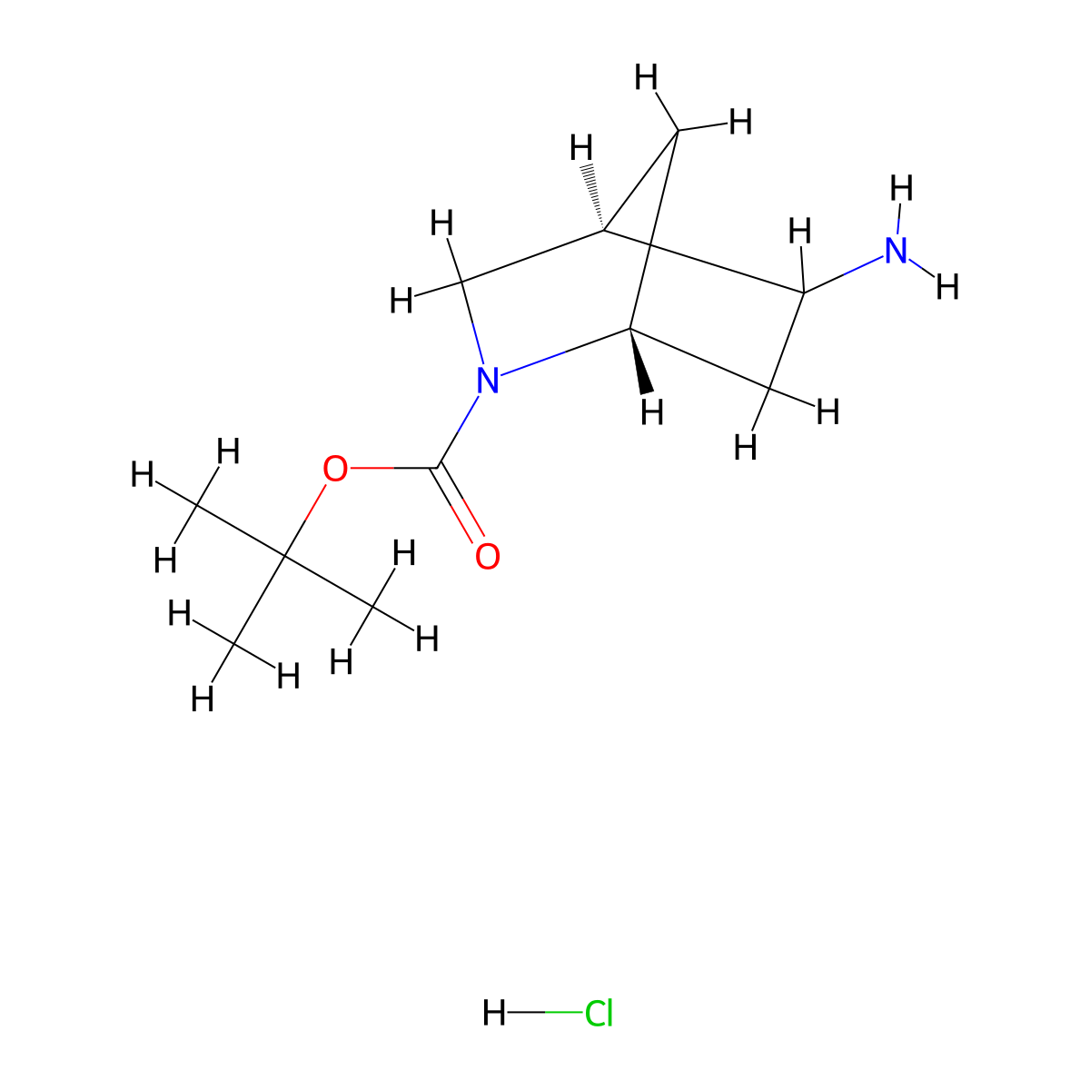 (1R,4R)-tert-Butyl 5-amino-2-azabicyclo[2.2.1]heptane-2-carboxylate hydrochloride molecular structure, CAS 1822302-13-5