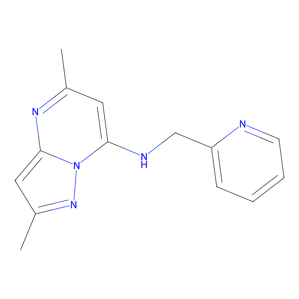 2,5-dimethyl-N-(2-pyridylmethyl)pyrazolo[1,5-a]pyrimidin-7-amine molecular structure, CAS 1822305-99-6