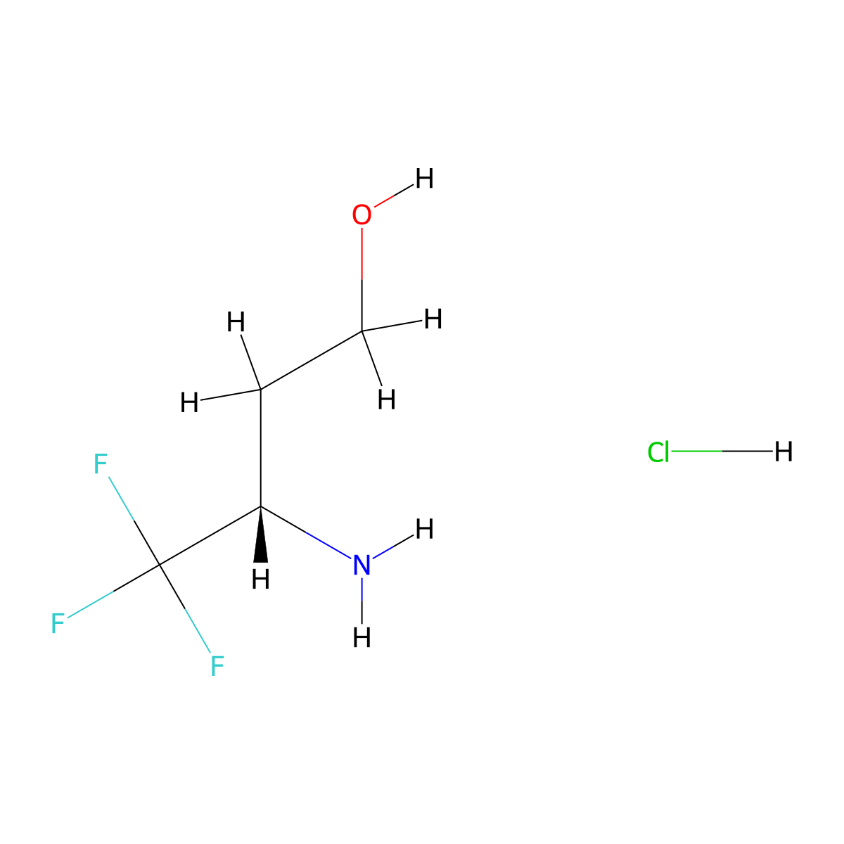 (S)-3-Amino-4,4,4-trifluoro-butan-1-ol hydrochloride molecular structure, CAS 1822308-02-0