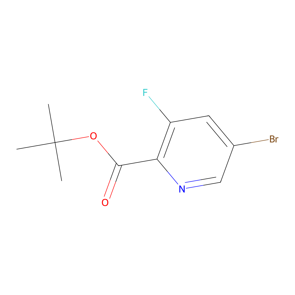 tert-Butyl 5-bromo-3-fluoropicolinate molecular structure, CAS 1822308-23-5