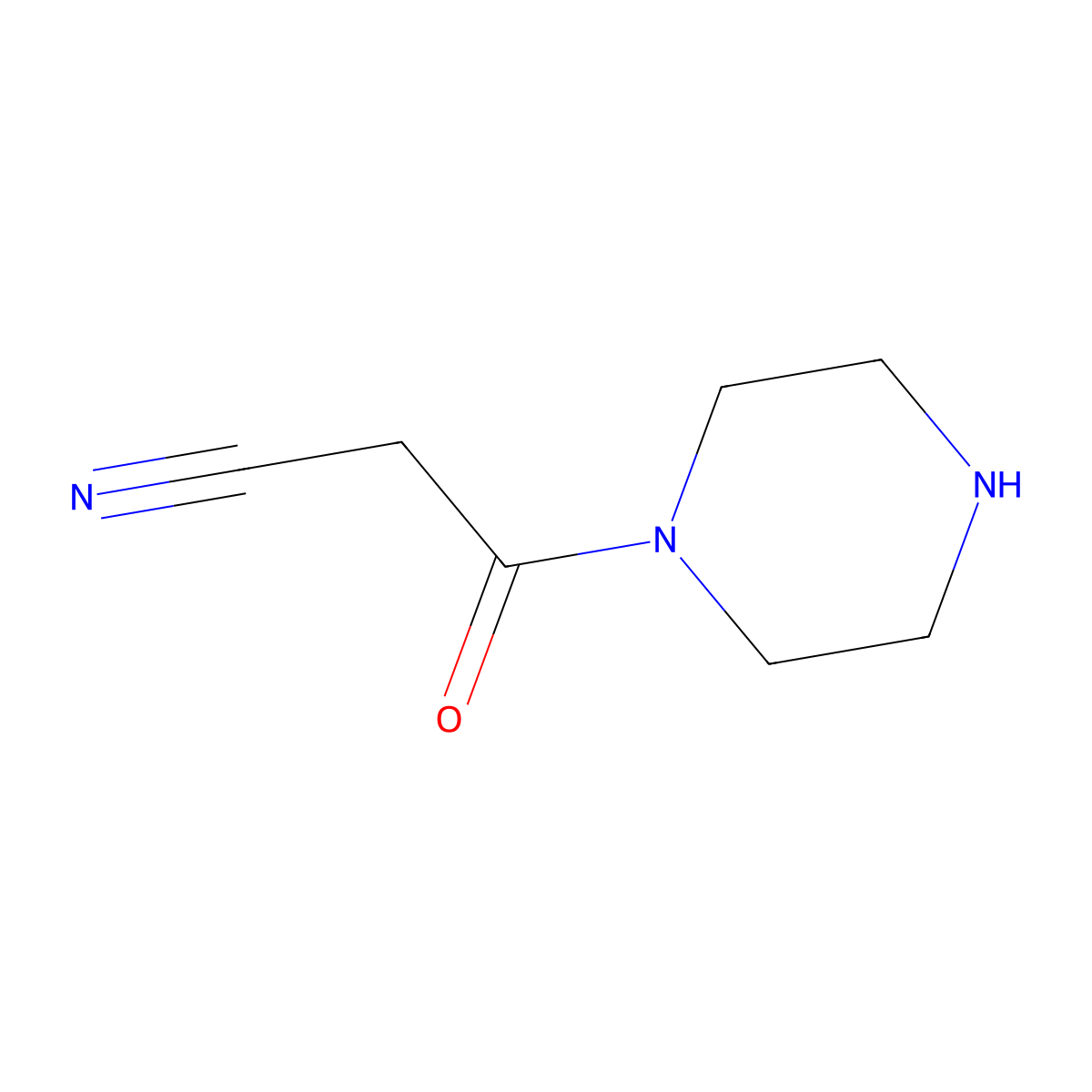 3-Oxo-3-(piperazin-1-yl)propanenitrile molecular structure, CAS 182231-04-5