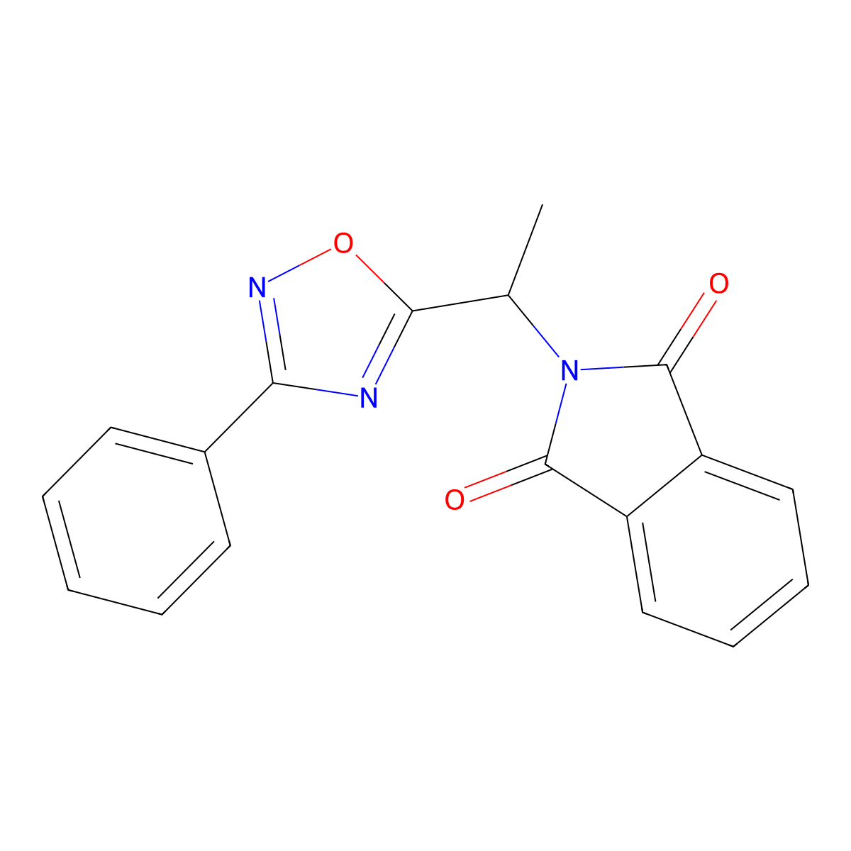 2-[1-(3-Phenyl-1,2,4-oxadiazol-5-yl)ethyl]isoindole-1,3-dione molecular structure, CAS 182231-48-7