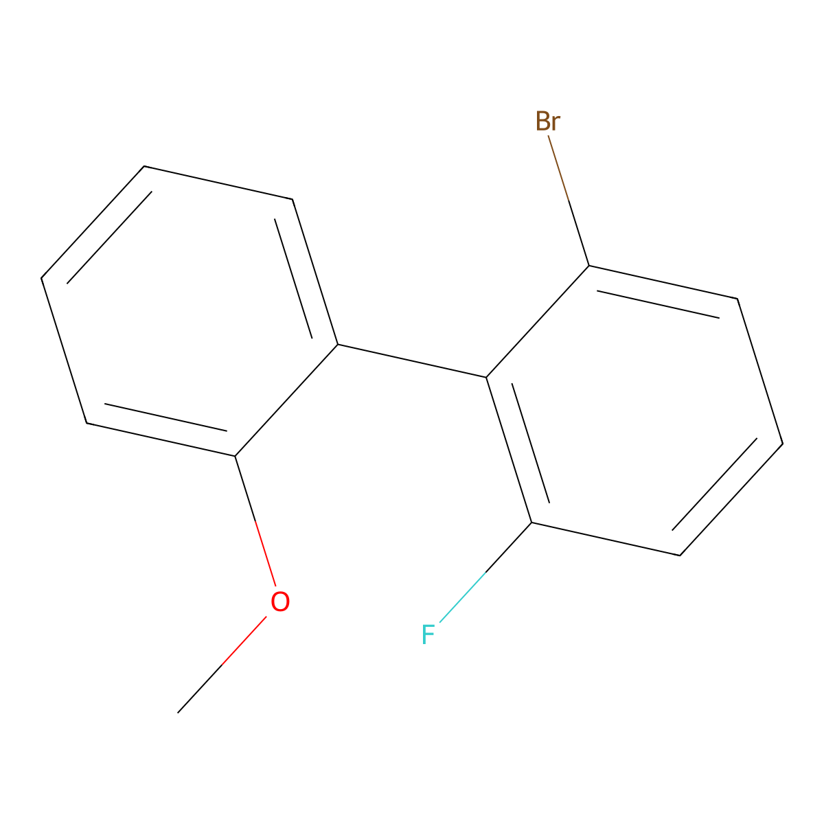 2-Bromo-6-fluoro-2'-methoxy-1,1'-biphenyl molecular structure, CAS 1822310-09-7