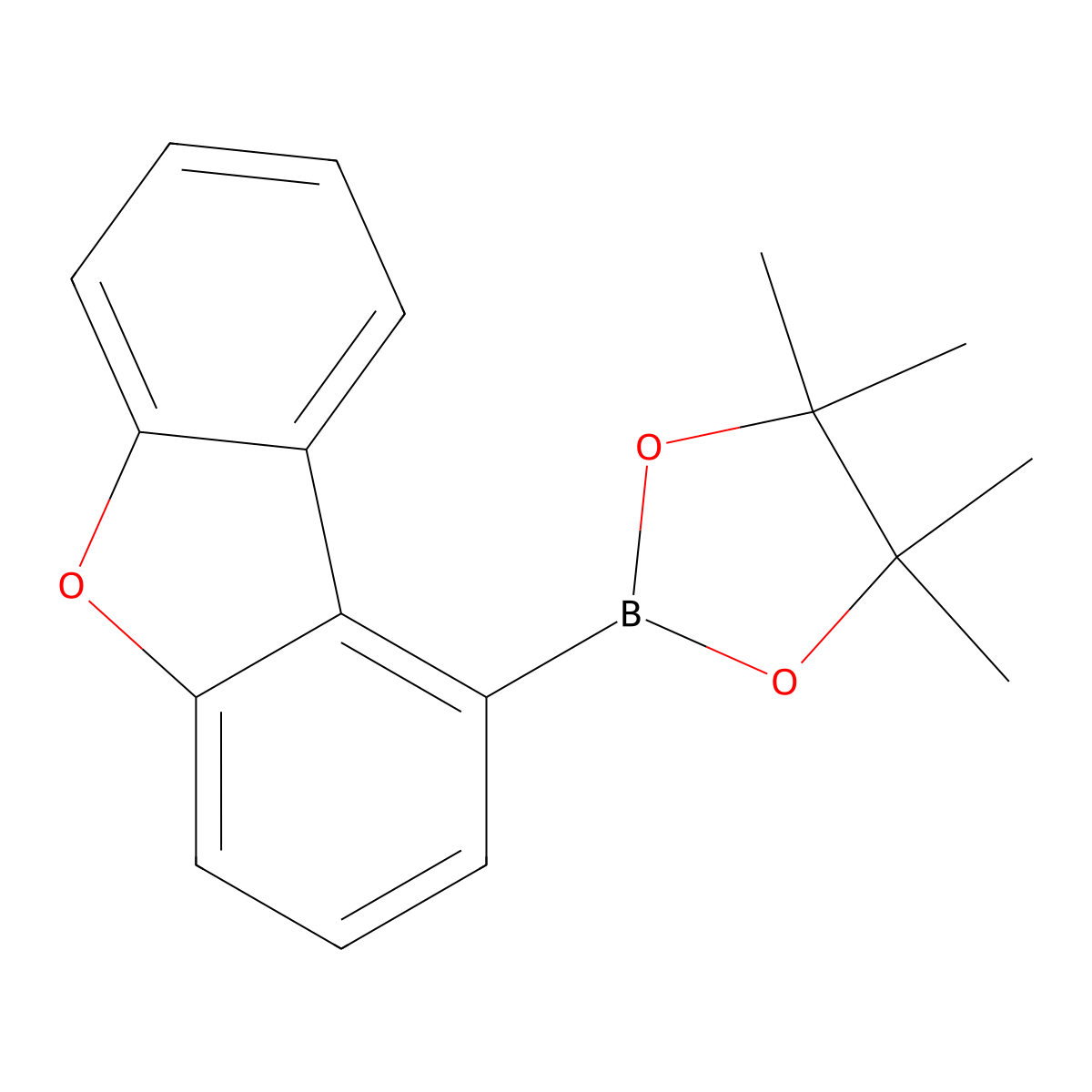 2-(Dibenzo[b,d]furan-1-yl)-4,4,5,5-tetramethyl-1,3,2-dioxaborolane molecular structure, CAS 1822310-41-7
