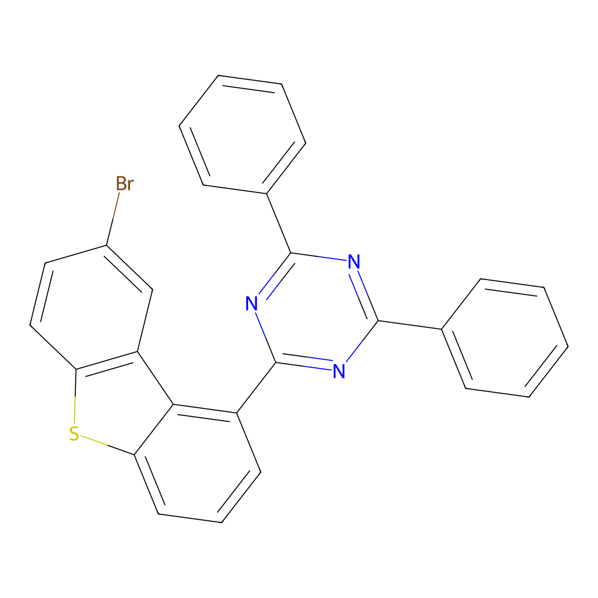 2-(8-Bromodibenzo[b,d]thiophen-1-yl)-4,6-diphenyl-1,3,5-triazine molecular structure, CAS 1822310-77-9
