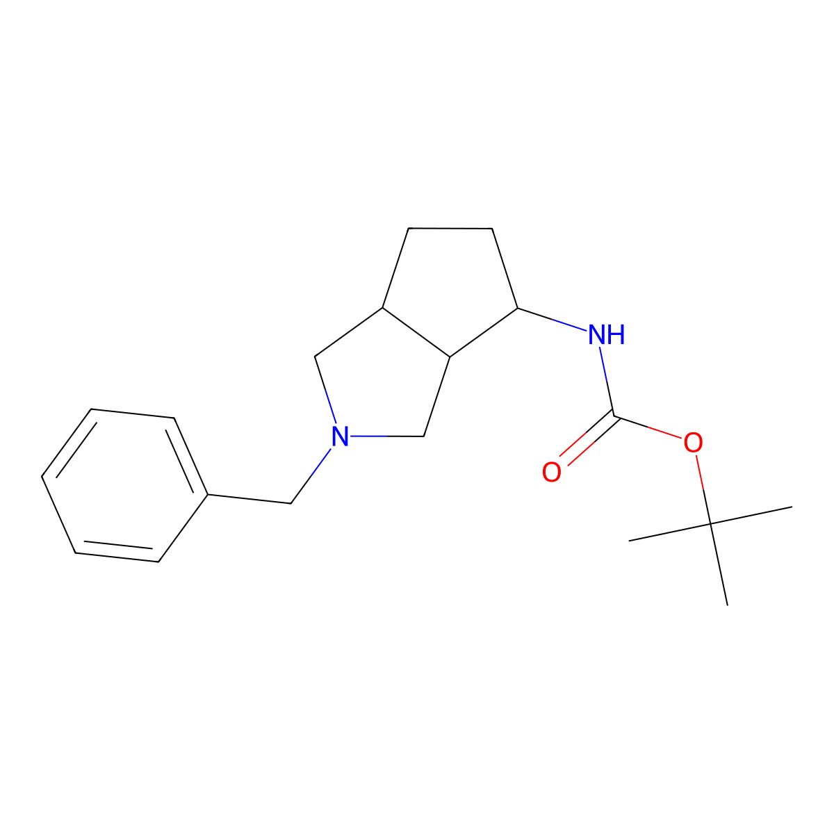 tert-butyl ((3aS,6aR)-2-benzyloctahydrocyclopenta[c]pyrrol-4-yl)carbamate molecular structure, CAS 1822315-92-3