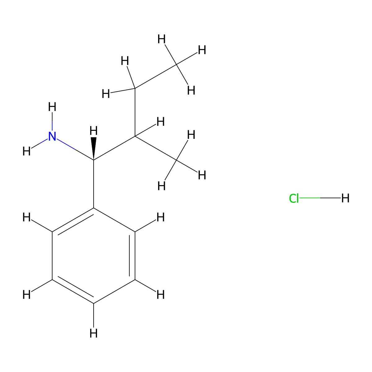 (1R)-2-Methyl-1-phenylbutan-1-amine hydrochloride molecular structure, CAS 1822318-01-3