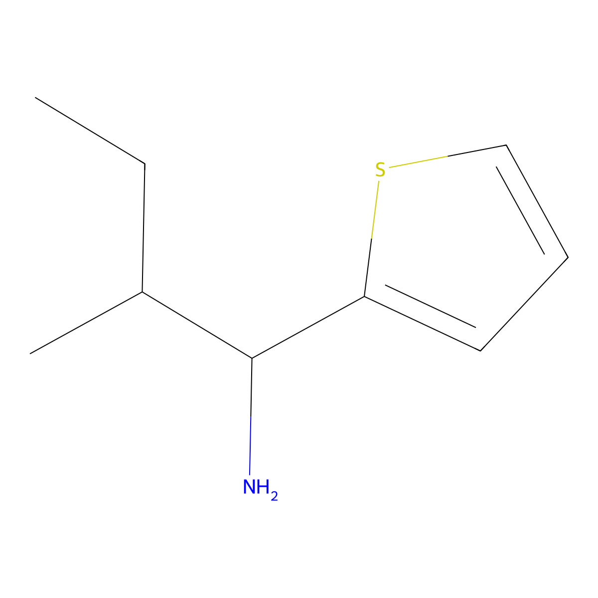 (1R)-2-Methyl-1-(thiophen-2-yl)butan-1-amine molecular structure, CAS 1822318-02-4