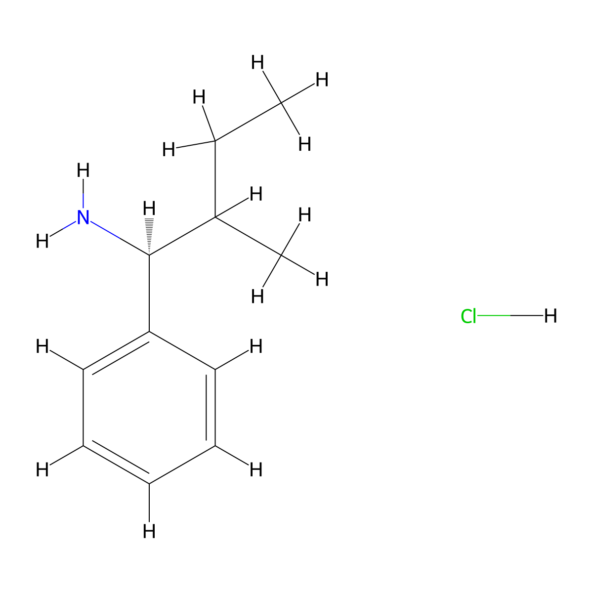 (1S)-2-Methyl-1-phenylbutan-1-amine hydrochloride molecular structure, CAS 1822326-55-5