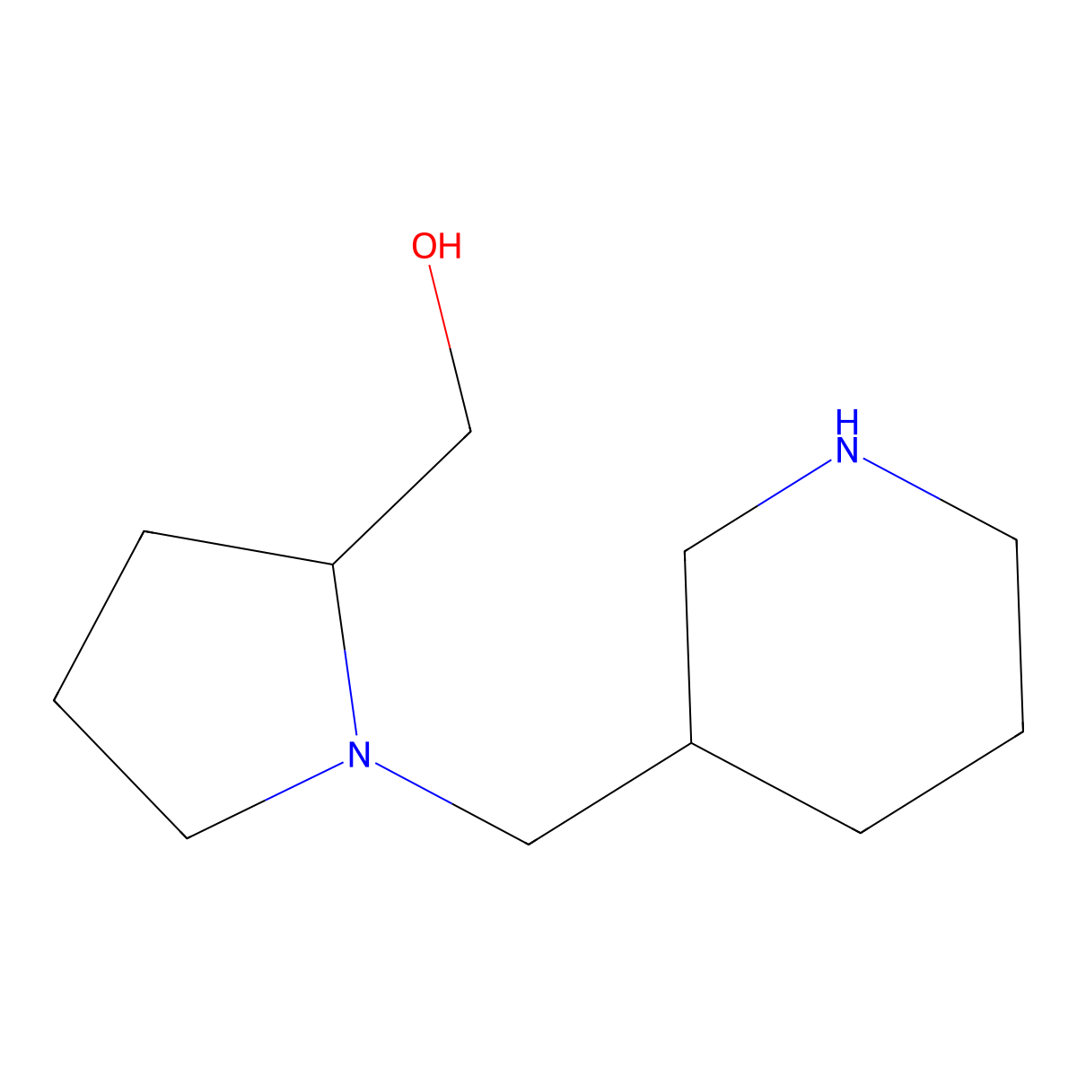 [(2S)-1-[(piperidin-3-yl)methyl]pyrrolidin-2-yl]methanol molecular structure, CAS 1822335-52-3