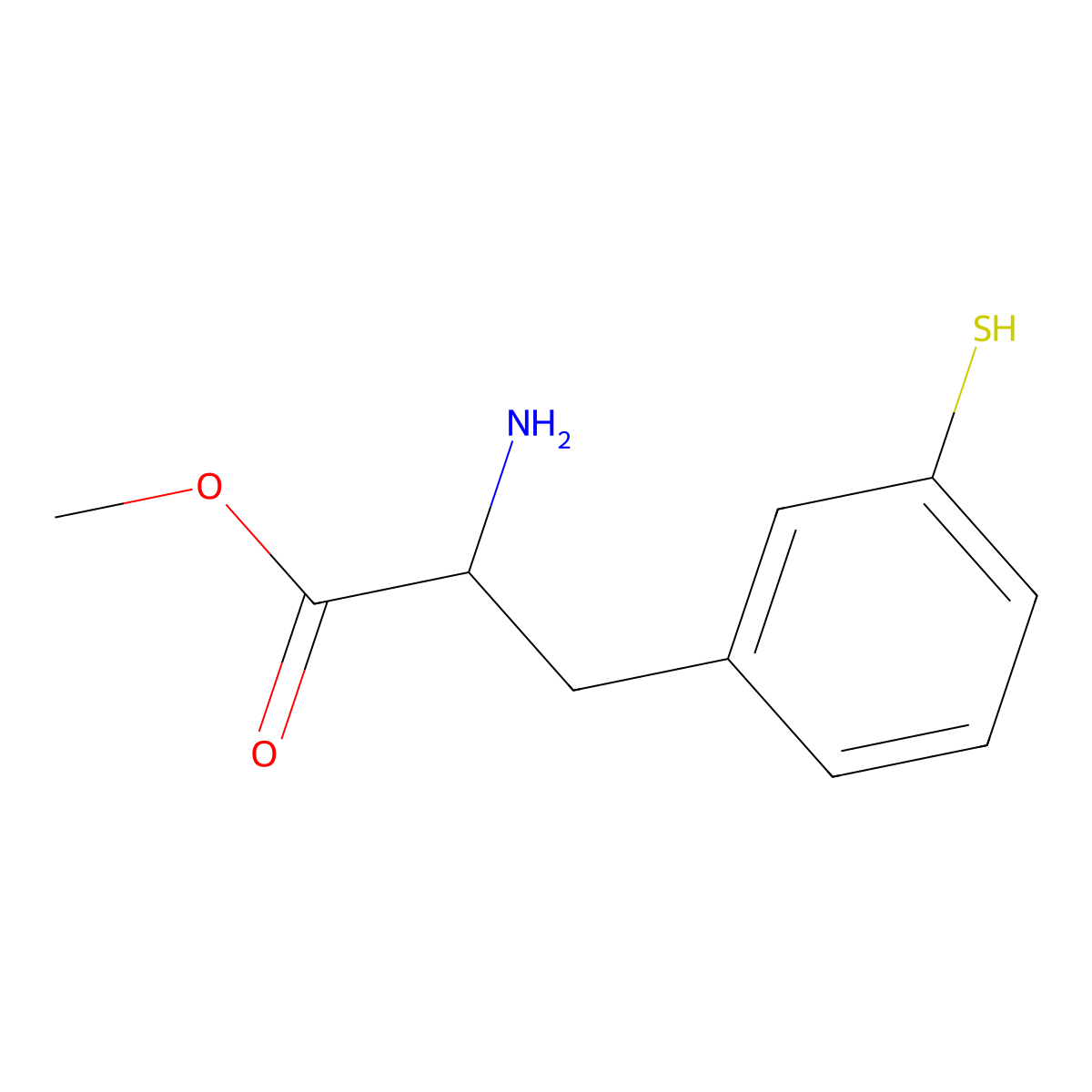 Methyl 2-amino-3-(3-sulfanylphenyl)propanoate molecular structure, CAS 1822339-83-2