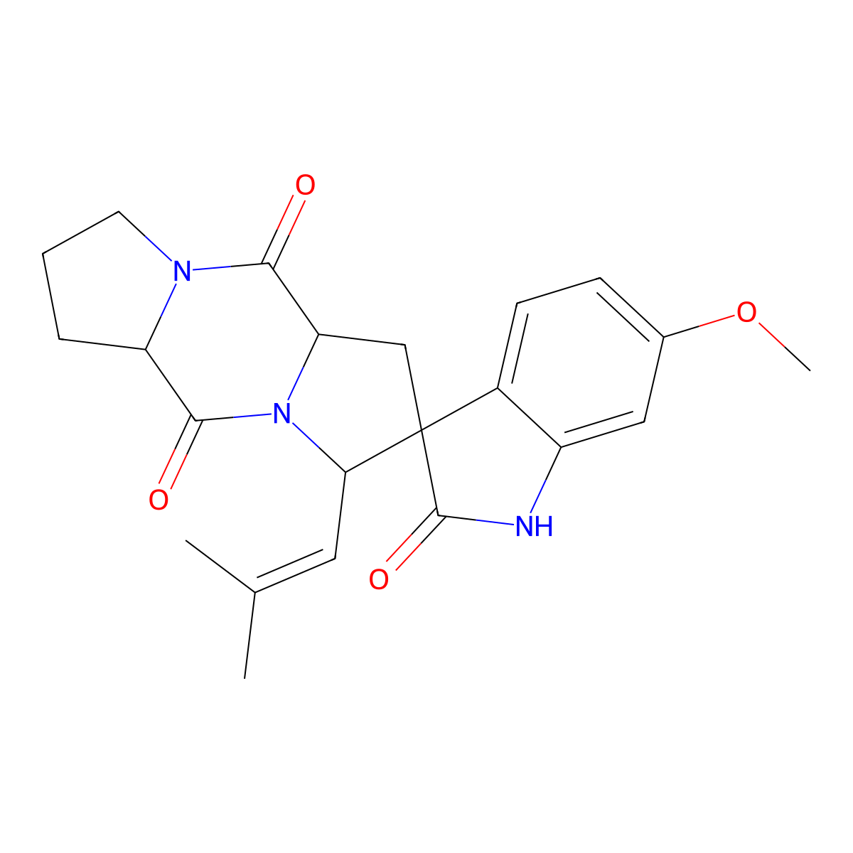 Spirotryprostatin A molecular structure, CAS 182234-25-9