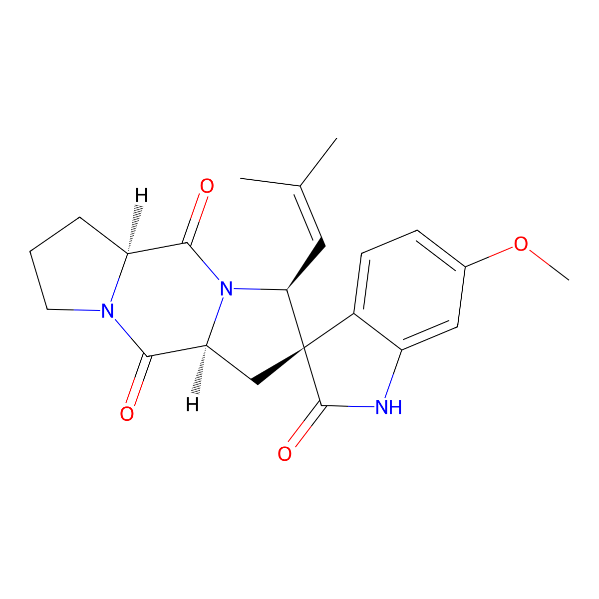 Spirotryprostatin A molecular structure, CAS 182234-25-9