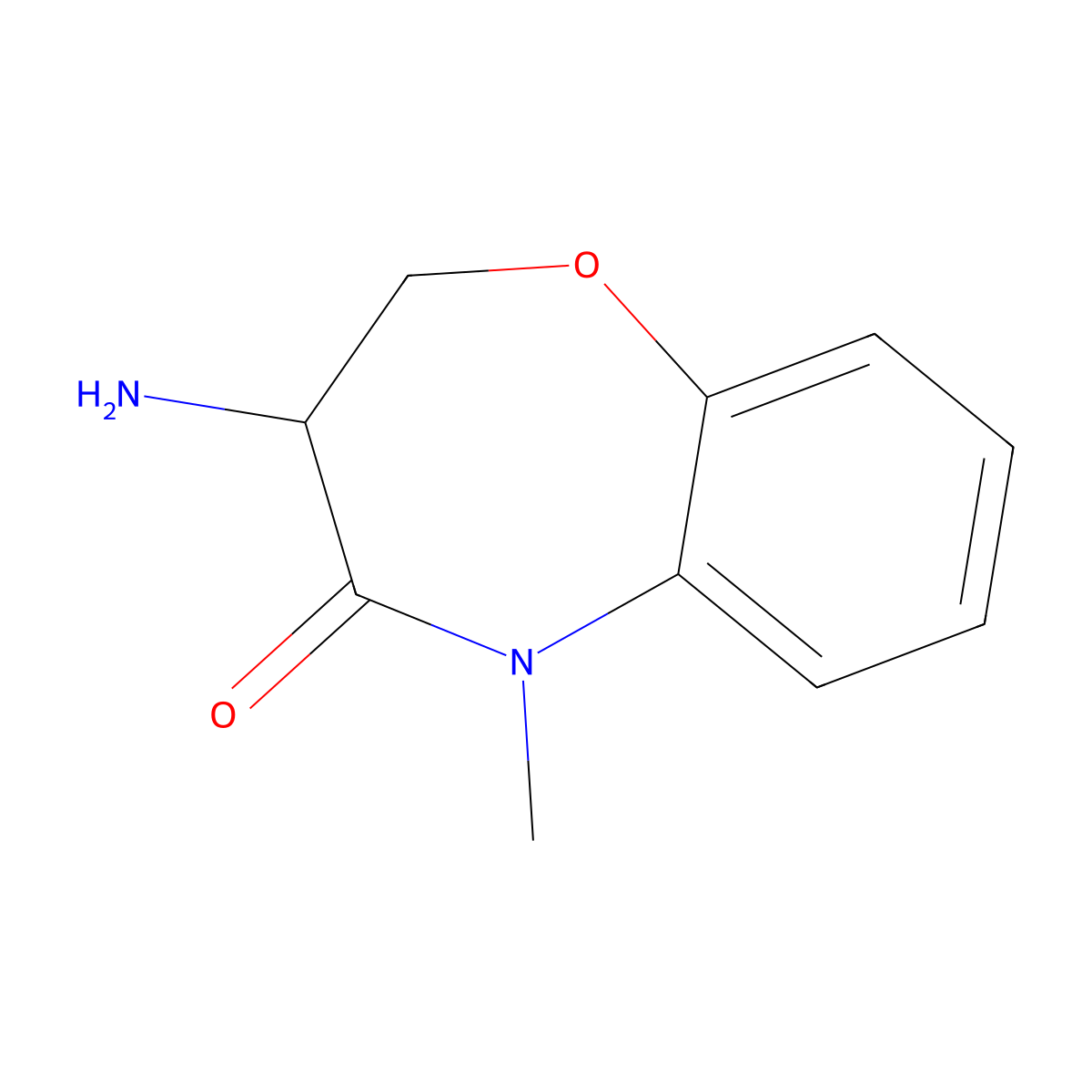 3-Amino-5-methyl-2,3-dihydrobenzo[b][1,4]oxazepin-4(5H)-one molecular structure, CAS 1822340-52-2