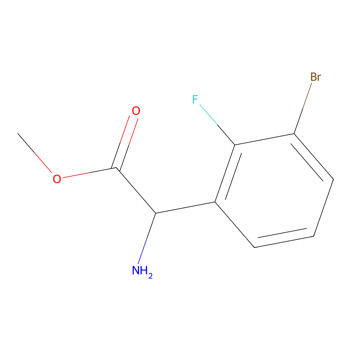 Methyl 2-amino-2-(3-bromo-2-fluorophenyl)acetate molecular structure, CAS 1822341-34-3