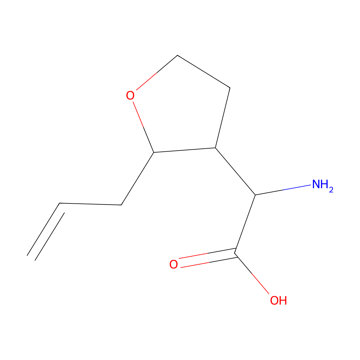 2-(2-Allyltetrahydrofuran-3-YL)-2-aminoacetic acid molecular structure, CAS 1822342-83-5