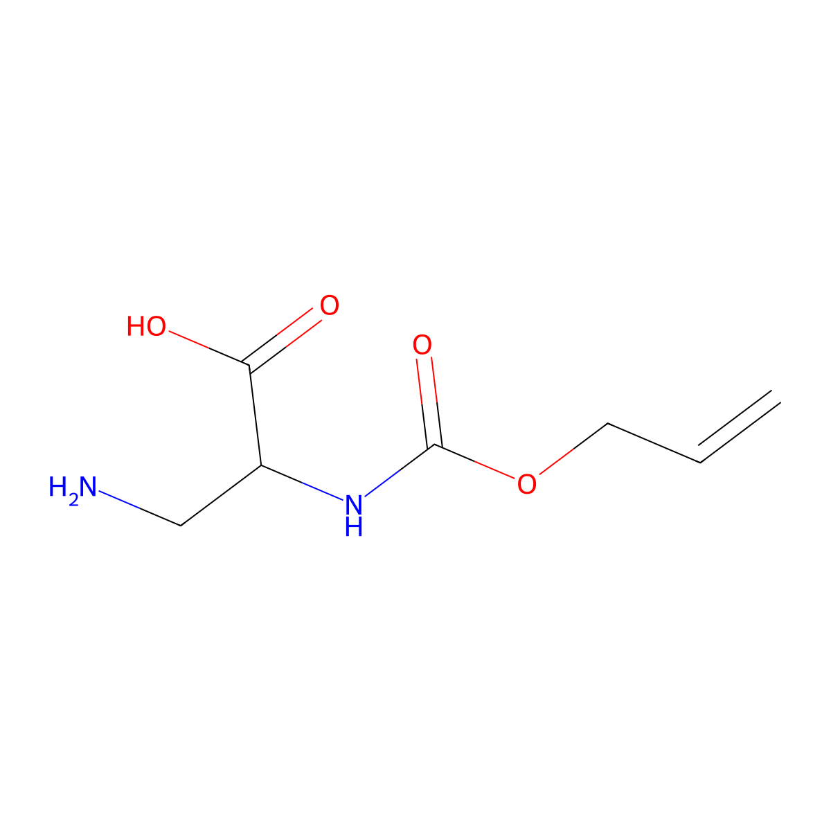 3-Amino-2-{[(prop-2-en-1-yloxy)carbonyl]amino}propanoic acid molecular structure, CAS 1822343-64-5