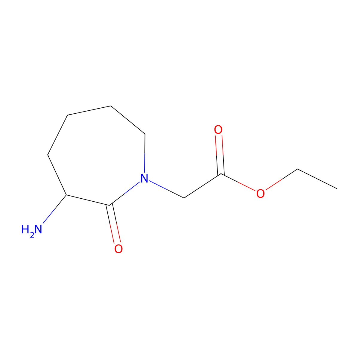 Ethyl 2-(3-amino-2-oxoazepan-1-yl)acetate molecular structure, CAS 1822347-35-2