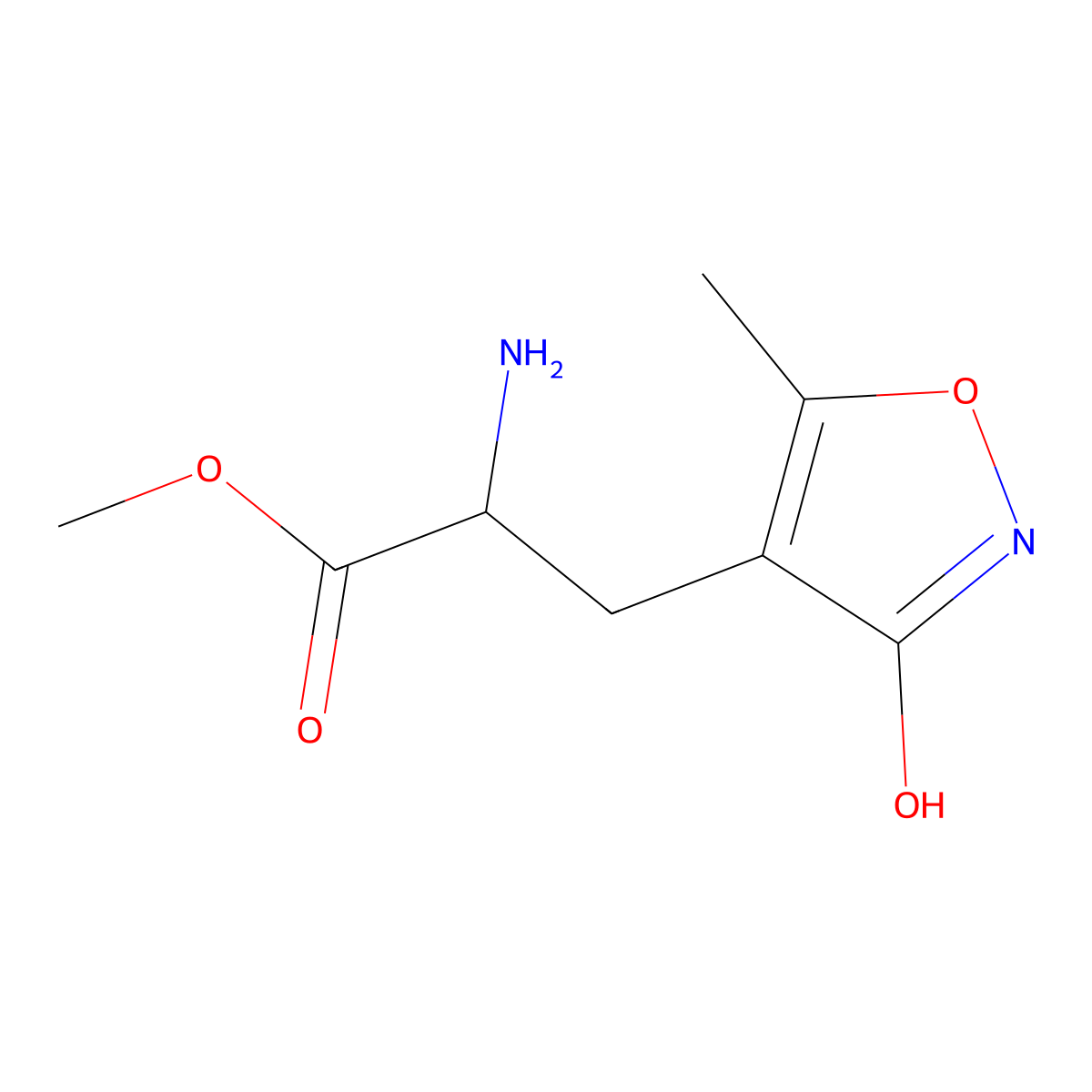 Methyl 2-amino-3-(5-methyl-3-oxo-1,2-oxazol-4-yl)propanoate molecular structure, CAS 1822349-39-2