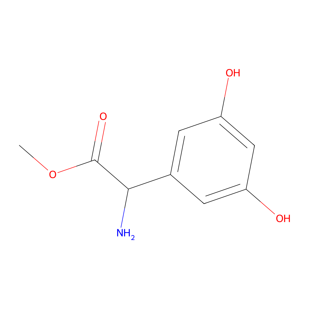 Methyl 2-amino-2-(3,5-dihydroxyphenyl)acetate molecular structure, CAS 1822417-31-1