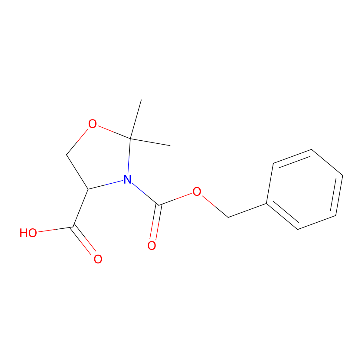 (S)-3-Cbz-2,2-dimethyloxazolidine-4-carboxylic Acid molecular structure, CAS 1822421-20-4