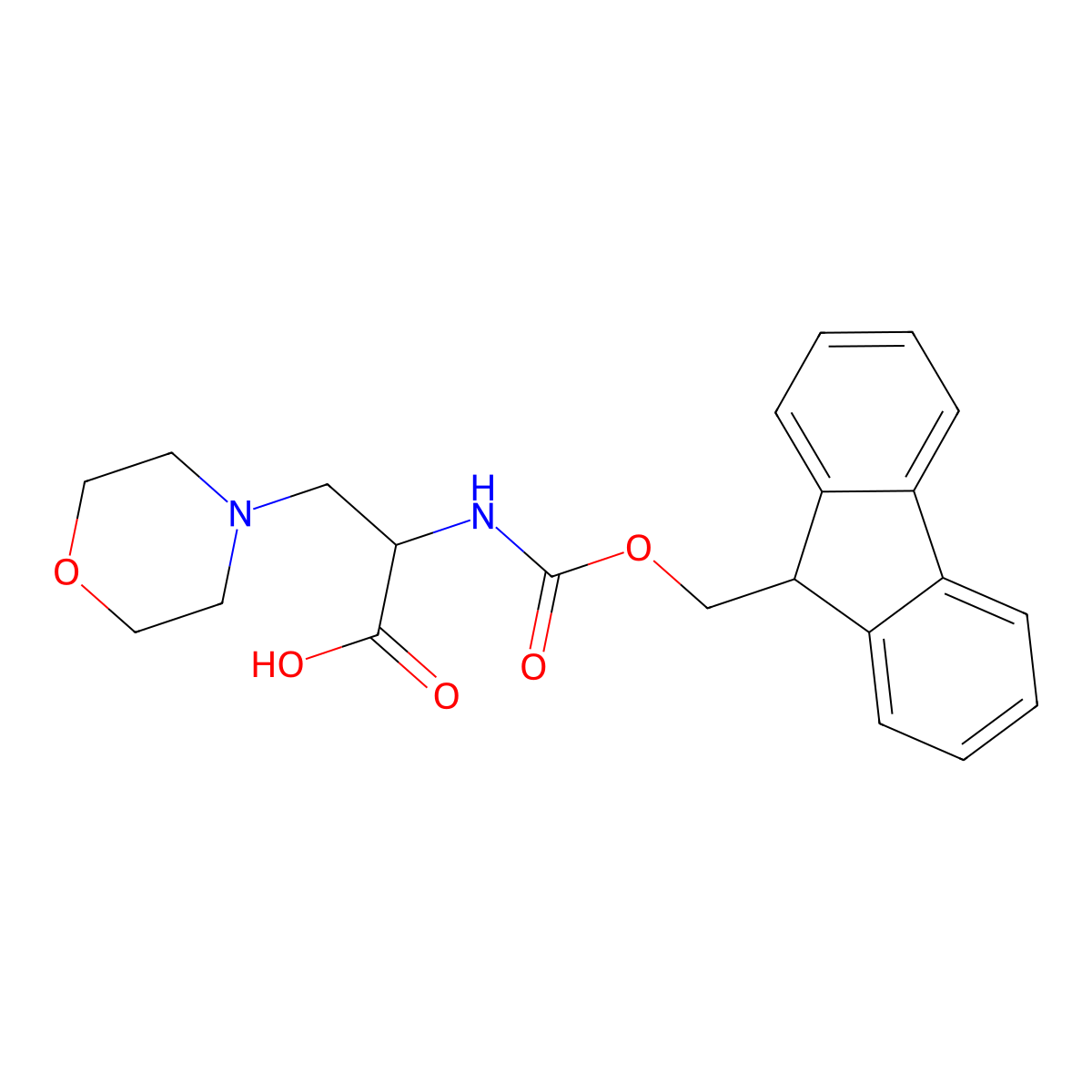 2-({[(9H-fluoren-9-yl)methoxy]carbonyl}amino)-3-(morpholin-4-yl)propanoic acid molecular structure, CAS 1822422-75-2