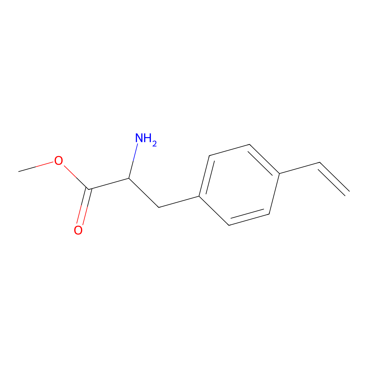 Methyl 2-amino-3-(4-vinylphenyl)propanoate molecular structure, CAS 1822422-79-6