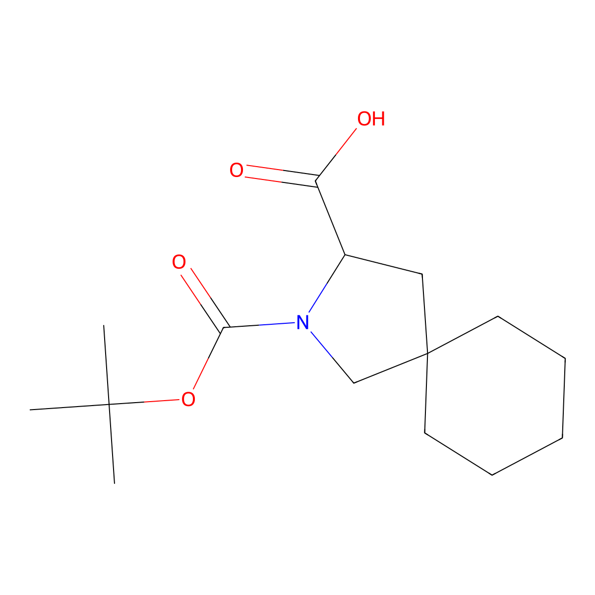 2-(tert-Butoxycarbonyl)-2-azaspiro[4.5]decane-3-carboxylic acid molecular structure, CAS 1822424-78-1