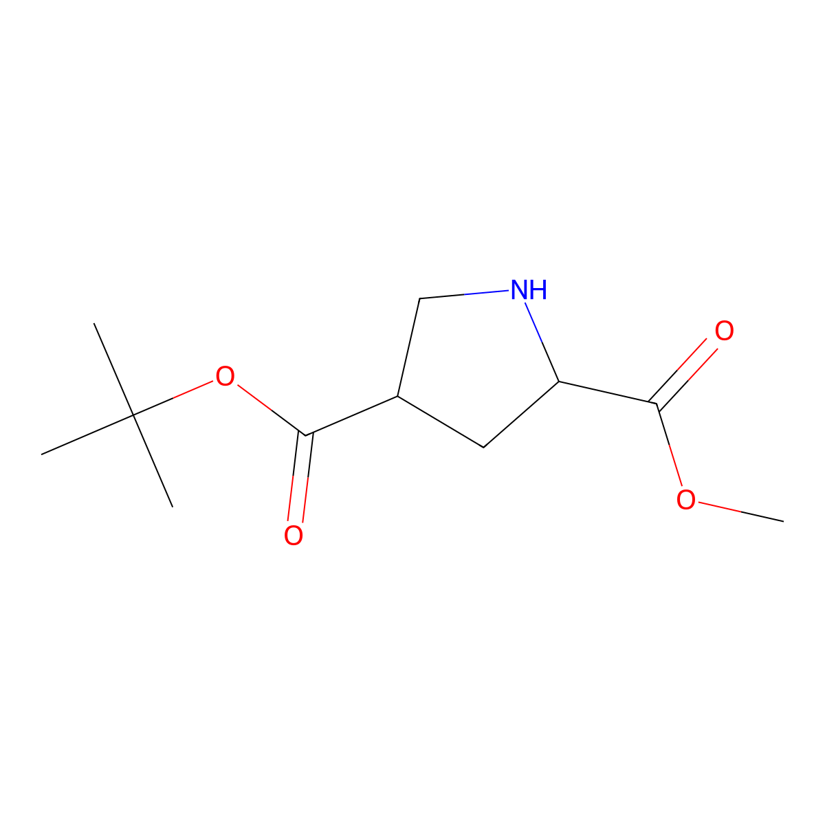 4-tert-Butyl 2-methyl pyrrolidine-2,4-dicarboxylate molecular structure, CAS 1822424-79-2