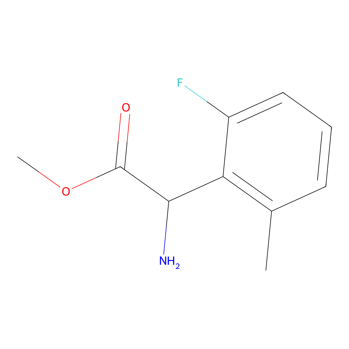 Methyl 2-amino-2-(2-fluoro-6-methylphenyl)acetate molecular structure, CAS 1822424-86-1