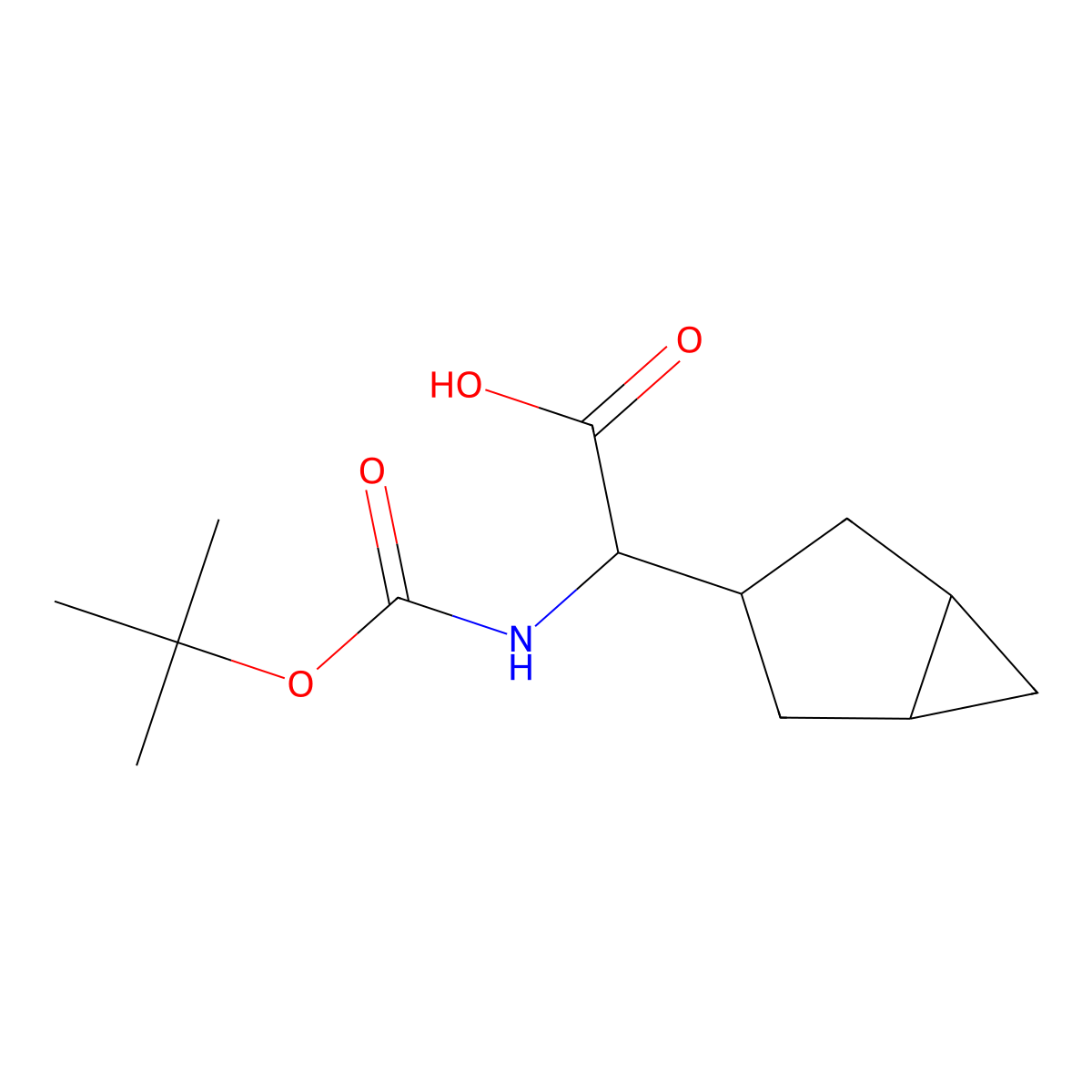 2-{Bicyclo[3.1.0]hexan-3-yl}-2-{[(tert-butoxy)carbonyl]amino}acetic acid molecular structure, CAS 1822426-59-4